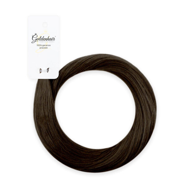 Tmavé vlasy Goldenhair k prodlužování dostupné v kadeřnictví a salonu Brno